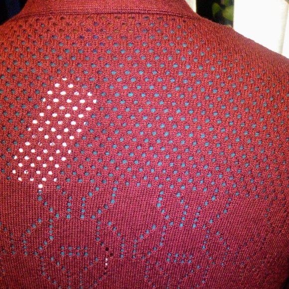 NWT Brooks Brothers Merino Wool Lace Knit Cardigan Sz M - Picture 8 of 8